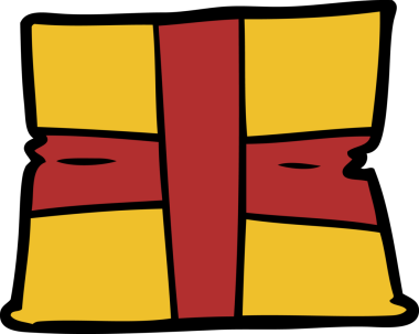 Bir insan tarafından çizilmiş bir karikatür Noel hediyesi.