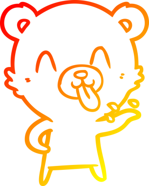 Bir insan tarafından çizilmiş kaba bir çizgi film ayısının sıcak çizgi çizimi