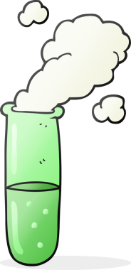 Bir insan tarafından çizilmiş karikatür bilim test tüpü.
