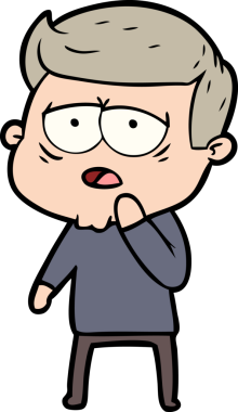 Bir insan tarafından çizilmiş yorgun bir adam.