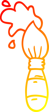 Bir insan tarafından çizilmiş karikatür fırçasının sıcak gradyan çizimi