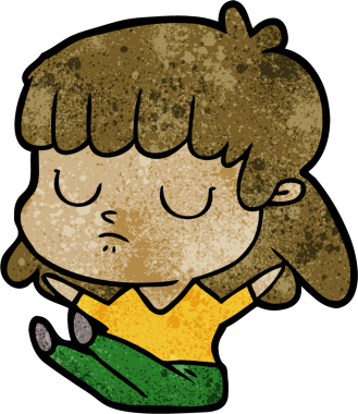 Bir insan tarafından çizilmiş kayıtsız bir çizgi film kadını.