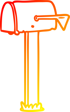 Bir insan tarafından çizilmiş bir posta kutusunun sıcak gradyan çizimi