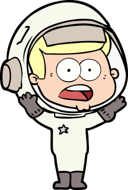 Karikatür bir insan tarafından çizilen astronotu şaşırttı.