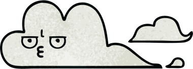 Bir insan tarafından çizilmiş beyaz bulutun retro grunge dokusu