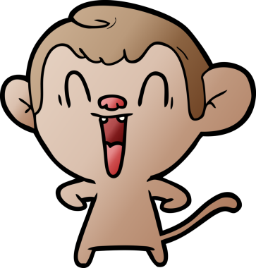 Bir insan tarafından çizilmiş gülen maymun çizgi filmi