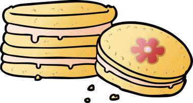 Bir insan tarafından çizilmiş çizgi film bisküvisi