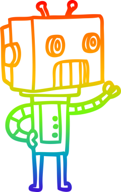 gökkuşağı gradyan çizgisi bir insan tarafından çizilmiş robot çizgi