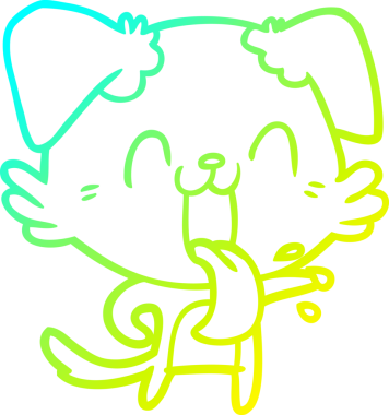 Bir insan tarafından çizilmiş soluyan bir köpeğin soğuk eğimli çizgisi.