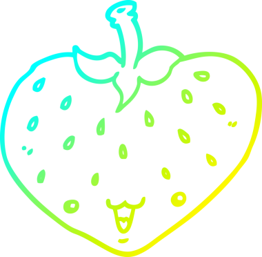 Bir insan tarafından çizilmiş bir çileğin soğuk gradyan çizimi