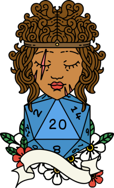 Retro Dövme Tarzı İnsan Barbarlığı Bir insan tarafından çizilmiş doğal 20 zar ile