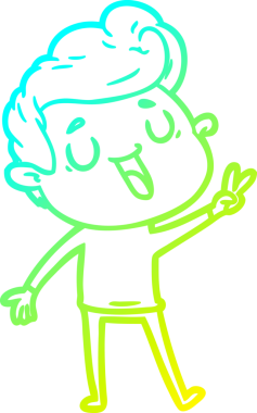 Bir insan tarafından çizilmiş mutlu bir çizgi film karakteri çizimi.