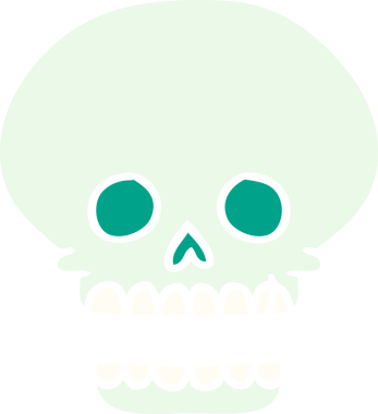 Bir insan tarafından çizilmiş kafatası karalaması.