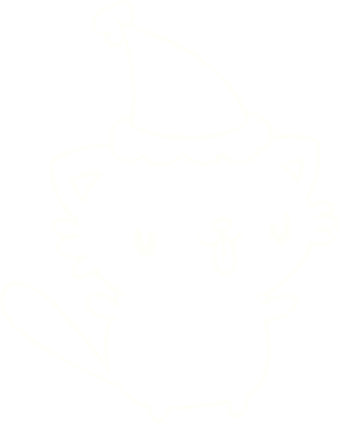 Bir insan tarafından çizilen Noel Kedisi Tebeşiri