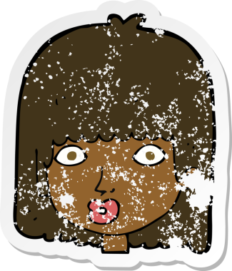 Bir insan tarafından çizilmiş bir karikatürün gerilimli çıkartması.