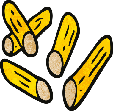 Bir insan tarafından çizilmiş karalama buğday makarnası.