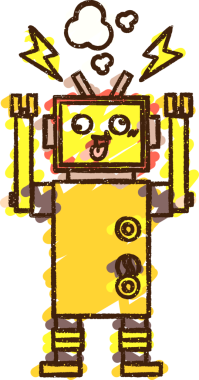 Bir insan tarafından çizilen robot tebeşiri.