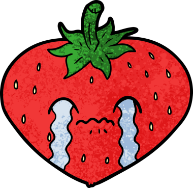 Bir insan tarafından çizilmiş çilek çizgi filmi.