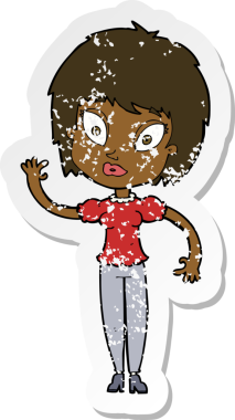 Bir insan tarafından çizilmiş bir karikatürün gerilimli çıkartması.