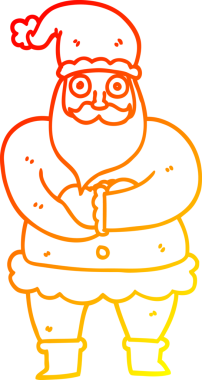 Bir insan tarafından çizilen çizgi film Noel Baba 'nın sıcak çizgi çizimi