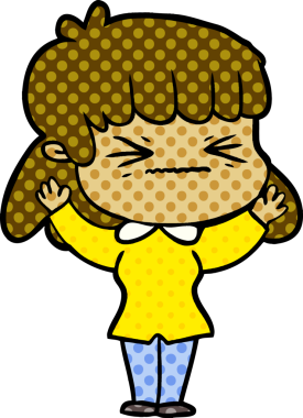 Bir insan tarafından çizilmiş karikatür kadın.