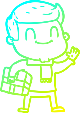 Soğuk gradyan çizgisi, bir insan tarafından çizilmiş bir karikatür, arkadaş canlısı bir adamın Xmas hediyesi.