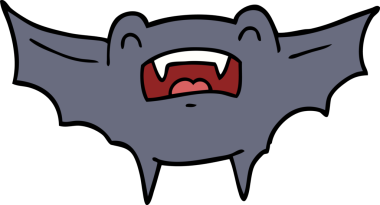 Bir insan tarafından çizilmiş vampir yarasa çizgi filmi.