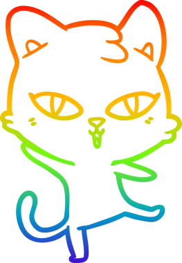 gökkuşağı gradyanı çizimi bir insan tarafından çizilmiş çizgi film kedisi