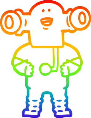 Gökkuşağı gradyan çizgisi, bir insan tarafından çizilmiş dost bir uzaylı çizgi filmi.