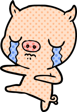 Bir insan tarafından çizilmiş domuz ağlaması.