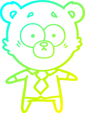 Bir insan tarafından çizilen şaşırmış ayı karikatürünün soğuk gradyan çizgisi