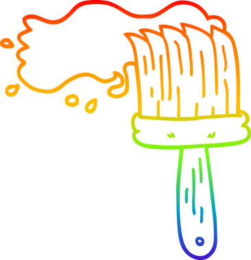 Bir insan tarafından çizilmiş bir karikatür boya fırçasının çizimi