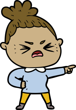 Bir insan tarafından çizilmiş kızgın bir kadın.