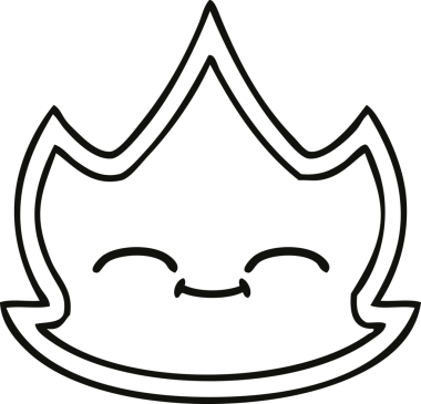 Bir insan tarafından çizilmiş bir ateşin çizgi çizimi