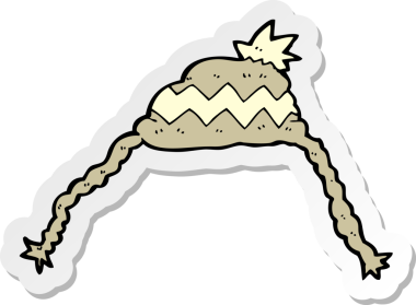 Bir insan tarafından çizilmiş bir çizgi film şapkasının çıkartması.