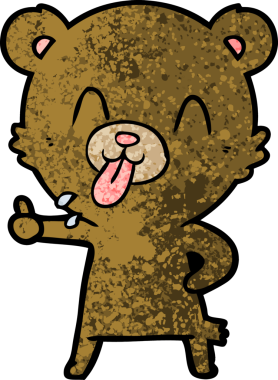 Bir insan tarafından çizilmiş kaba çizgi film ayısı.