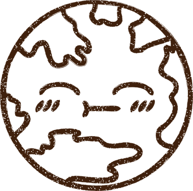 Bir insan tarafından çizilen Dünya Kömürü Gezegeni