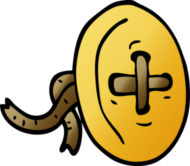 bir insan tarafından çizilmiş eski bir karalama düğmesi