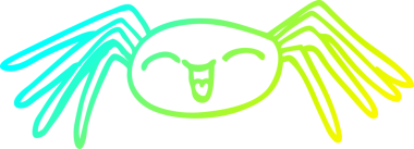 Bir insan tarafından çizilen mutlu örümceğin soğuk çizgi çizimi