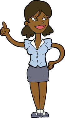 Bir insan tarafından çizilmiş harika bir fikri olan karikatür kadın.