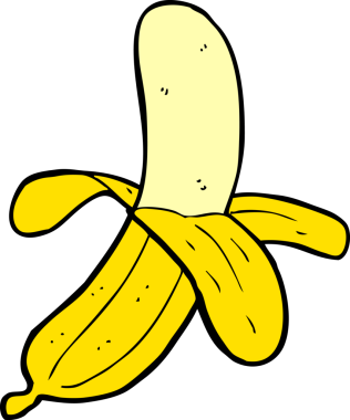 bir insan tarafından çizilmiş muz karikatürü