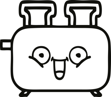 Bir insan tarafından çizilmiş bir tost makinesinin çizgi çizimi