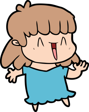 Bir insan tarafından çizilmiş karikatür kadın.