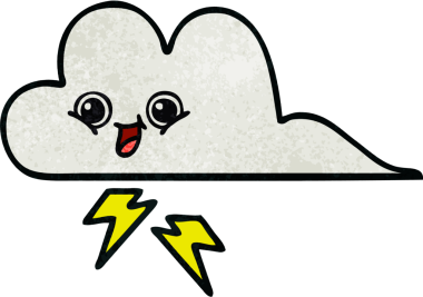 Bir insan tarafından çizilmiş fırtına bulutunun retro grunge deseni.