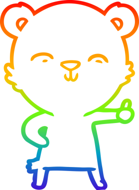 Bir insan tarafından çizilmiş mutlu bir çizgi film ayısının çizimi.