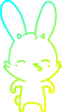 Bir insan tarafından çizilmiş garip bir tavşan çizgi filmi.