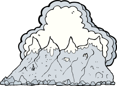 bir insan tarafından çizilmiş çizgi film sıradağları