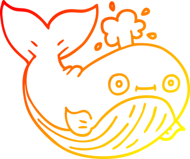 Bir insan tarafından çizilmiş karikatür deniz balinası çizimi.