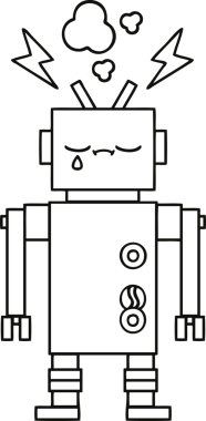 Bir insan tarafından çizilmiş robot çizimi
