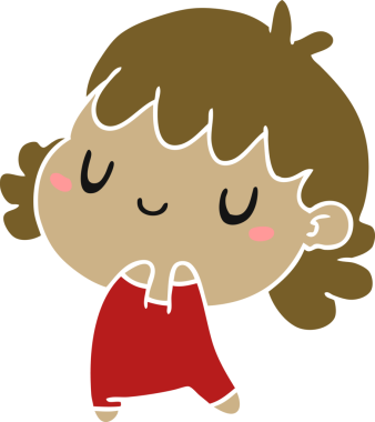 Bir insan tarafından çizilmiş sevimli bir kawai kızının çizgi film çizimi